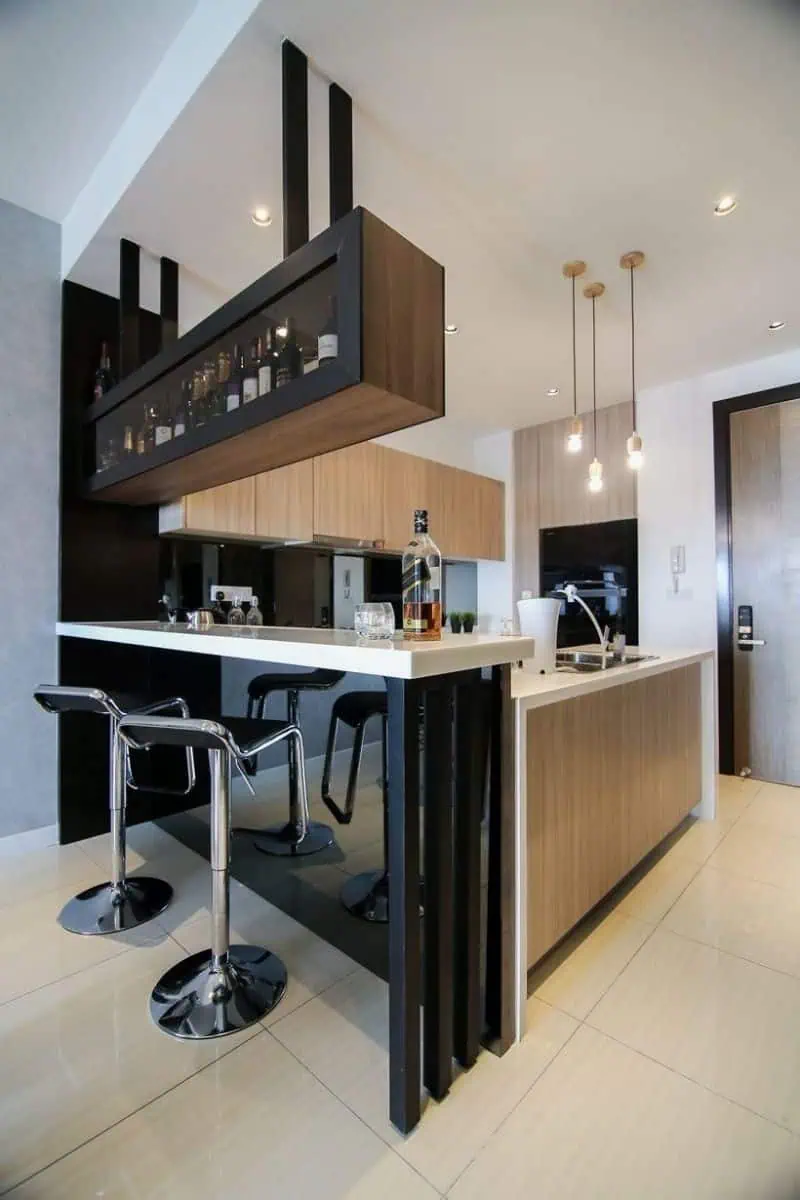 Không gian bếp đẹp với quầy bar