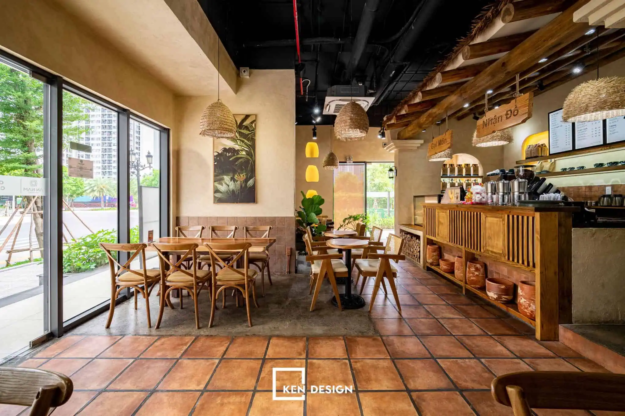 Thi công quán cafe ấn tượng