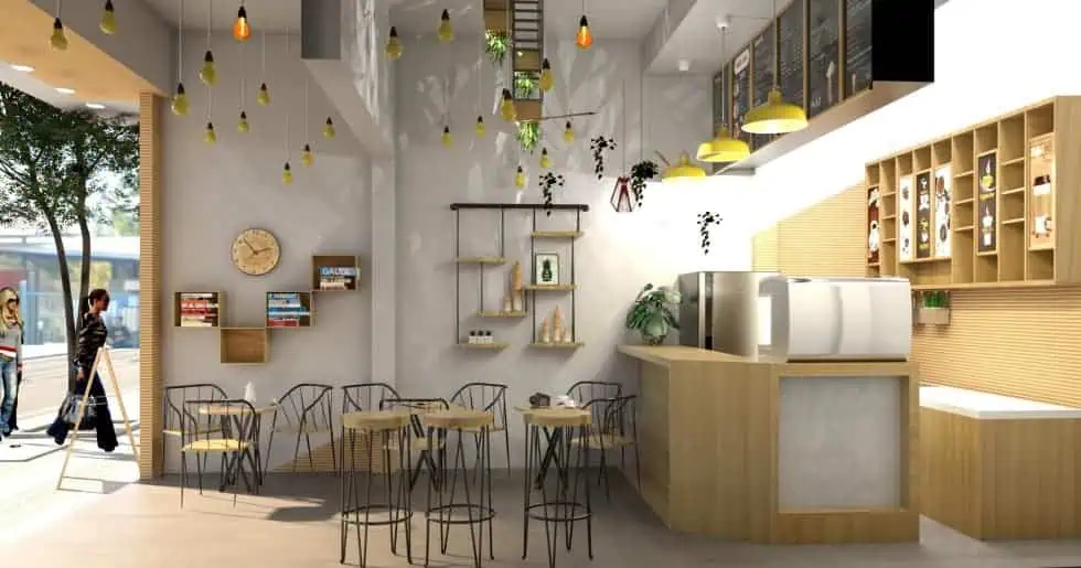 Quán cafe với không gian làm việc