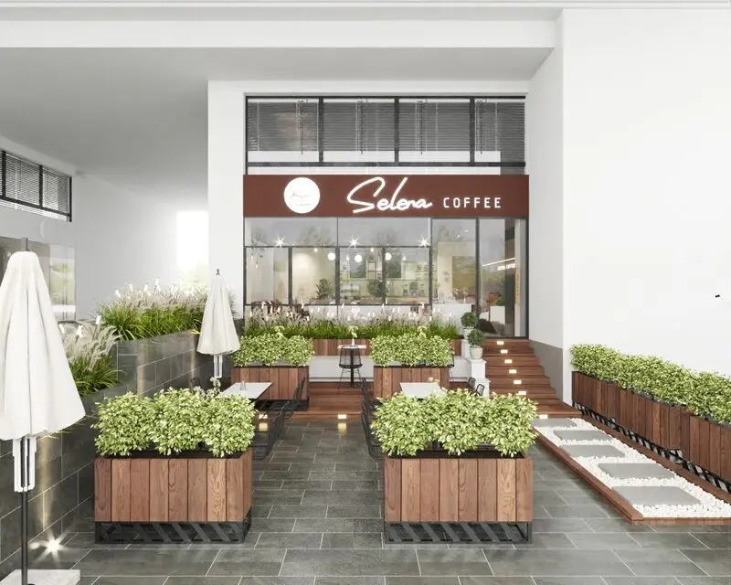 Hình ảnh quán cafe sân vườn 100m2