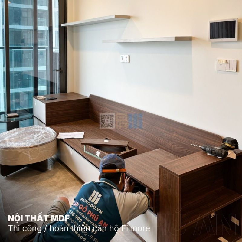 thi công nội thất gỗ căn hộ hoàn thiện 14 Hình ảnh 4