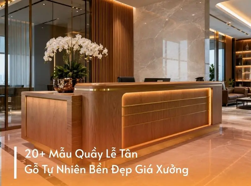 Mẫu quầy gỗ tự nhiên