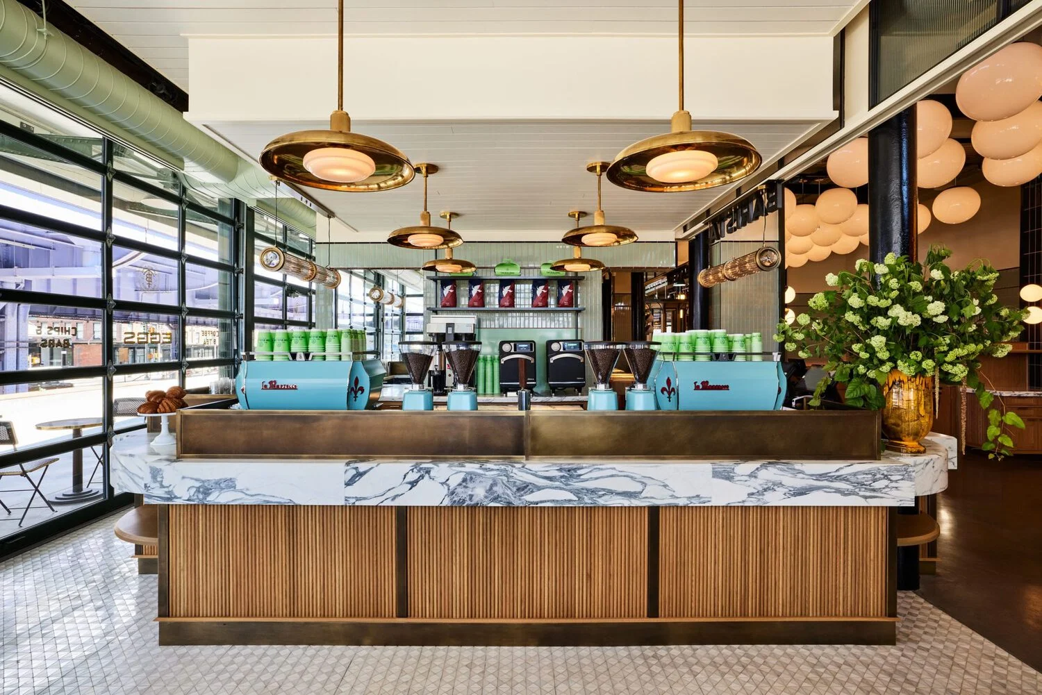 quầy cafe gỗ mặt đá