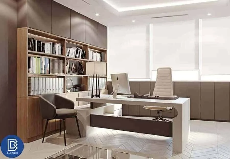 Một mẫu nội thiết kế nội thất văn phòng nhỏ theo xu hướng sang trọng và đơn giản hoá