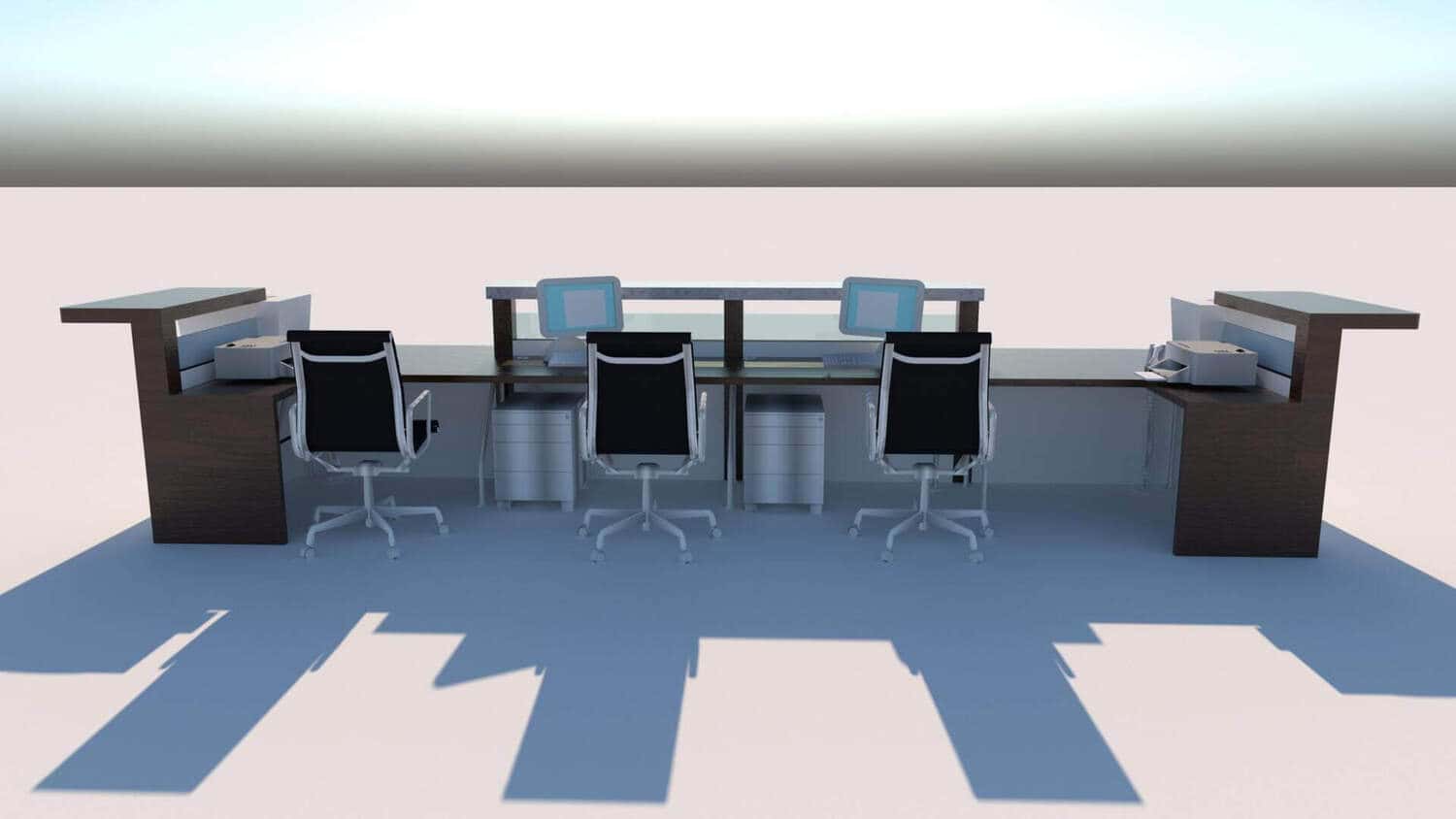 Mặt trong quầy lễ tân đẹp được thực hiện tại Bluecons