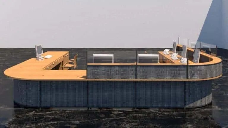 Thiết kế bàn quầy lễ tân đẹp chỉ có tại Bluecons