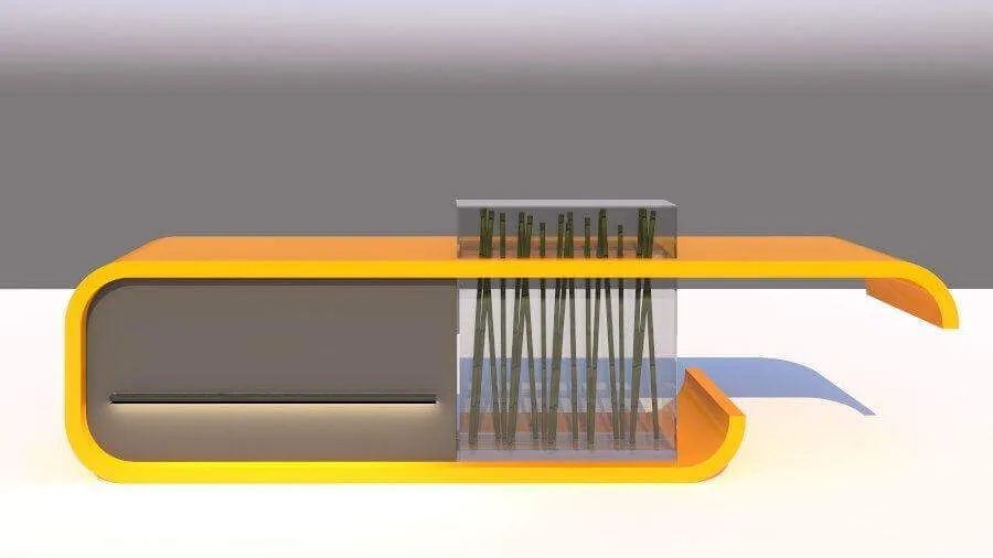 Quầy lễ tân cong đẹp Quầy lễ tân cong đẹp