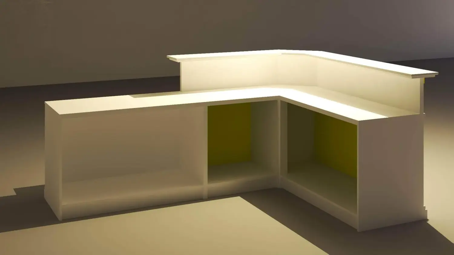 Thiết kế quầy lễ tân đẹp với mặt trong quầy ấn tượng