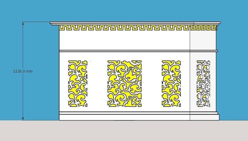 Kích thước tấm CNC cần cắt để trang trí cho quầy lễ tân đẹp 01
