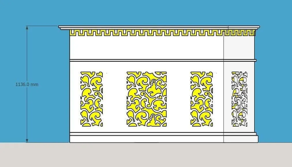 Kích thước tấm CNC cần cắt để trang trí cho quầy lễ tân đẹp 01