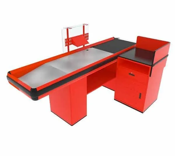 Quầy thu ngân siêu thị chữ L tiện lợi