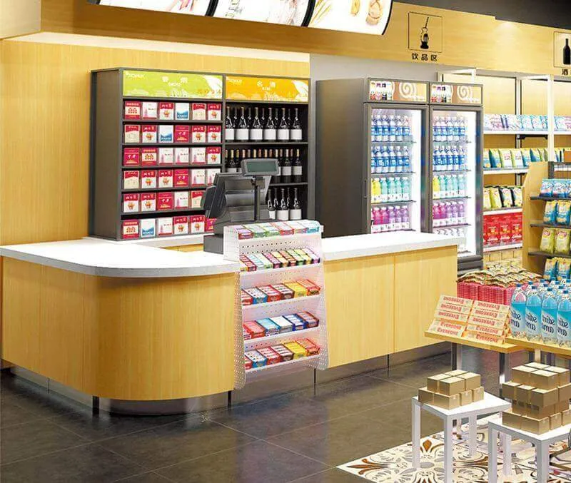 Thiết kế quầy thu ngân siêu thị kích thước hợp lý