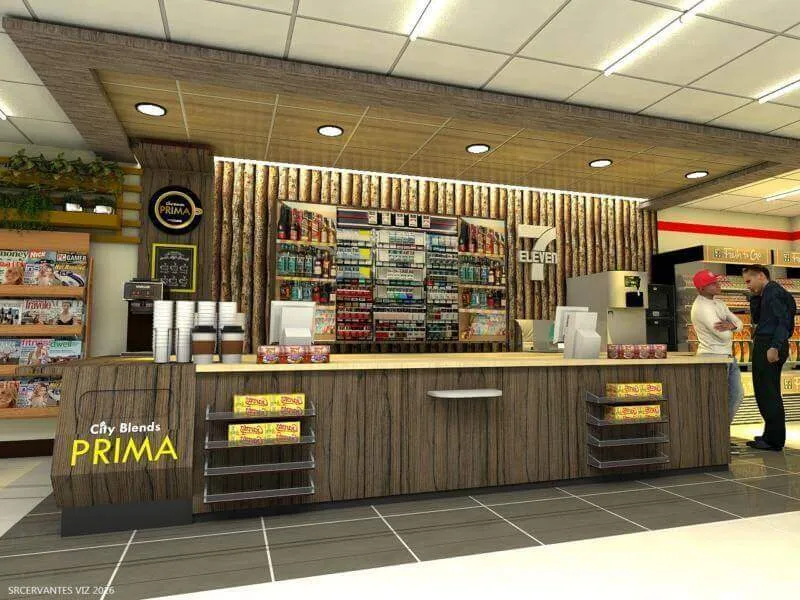 Quầy thu ngân siêu thị gỗ công nghiệp cao cấp