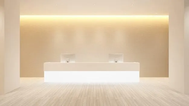 Quầy thu ngân đá xuyên sáng giữ khoảng cách nhất định với khách hàng