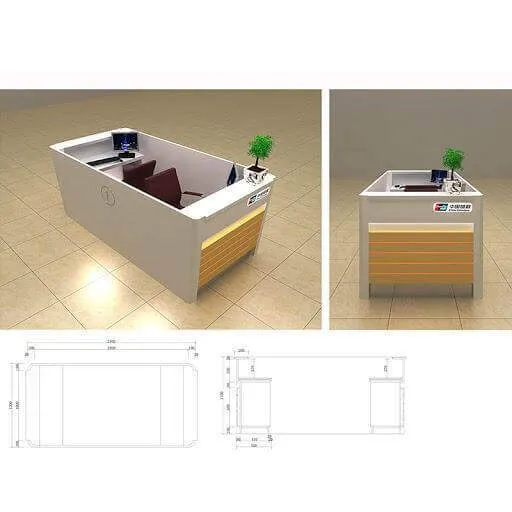 Thiết kế quầy thu ngân hình hộp kết hợp trang trí led