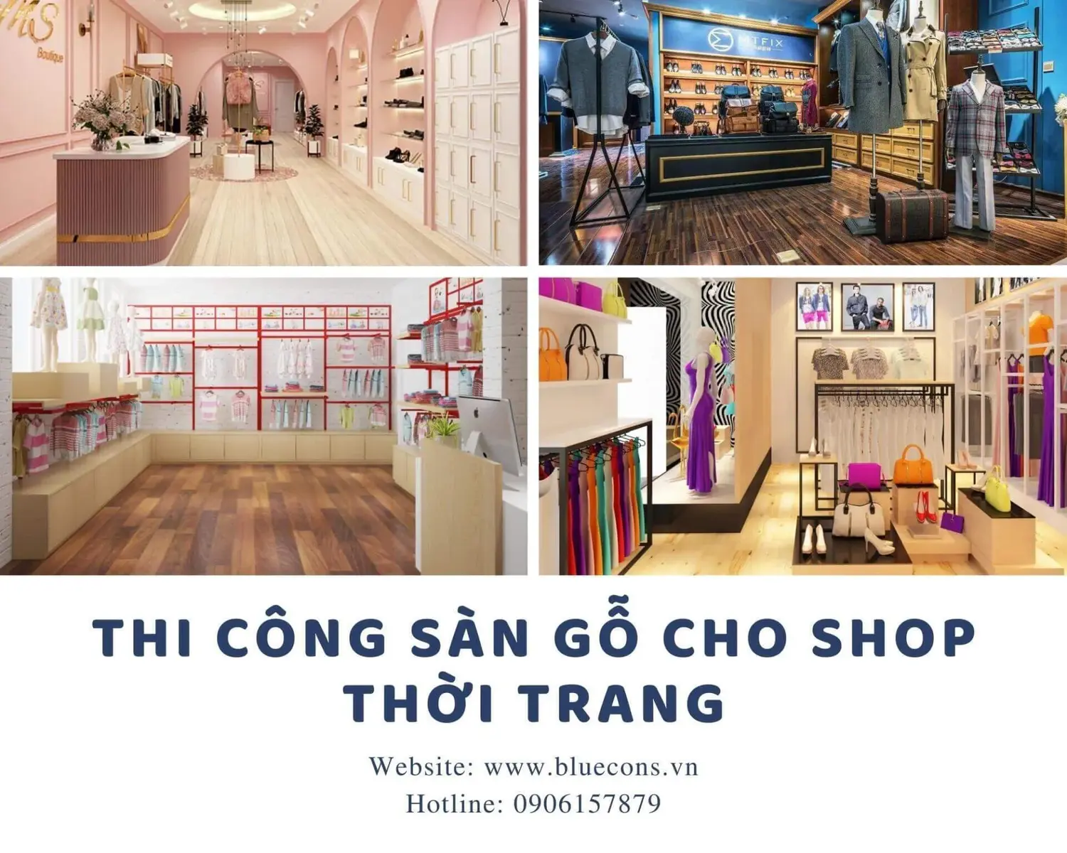 Thi công sàn gỗ cho shop thời trang đẹp, bắt mắt, trend 2020
