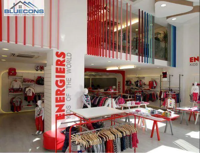 Không gian thiết kế cửa hàng thời trang trẻ em tận dụng tốt các nguồn ánh sáng