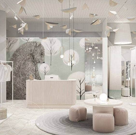 Thiết kế thi công shop thời trang nữ với khu vực chờ xinh xắn