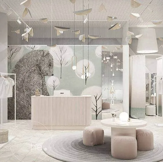 Thiết kế thi công shop thời trang nữ với khu vực chờ xinh xắn Thiết kế thi công shop thời trang nữ với khu vực chờ xinh xắn