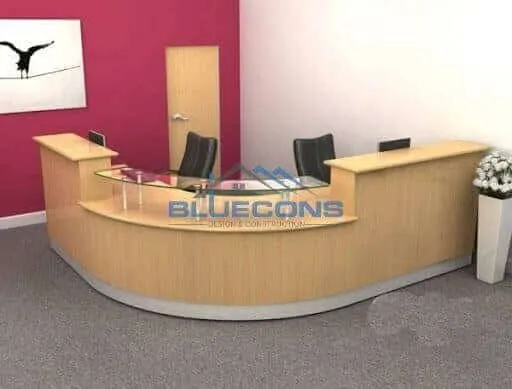 Bàn quầy tiếp tân hình bán nguyệt