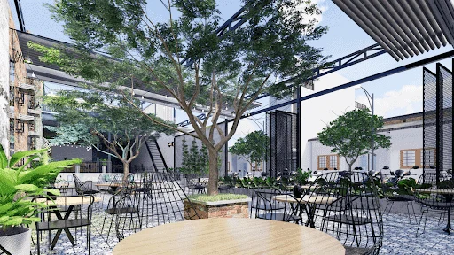 giá thi công quán cafe khung thép