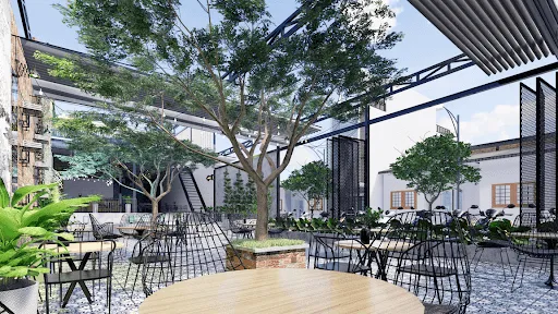 giá thi công quán cafe khung thép