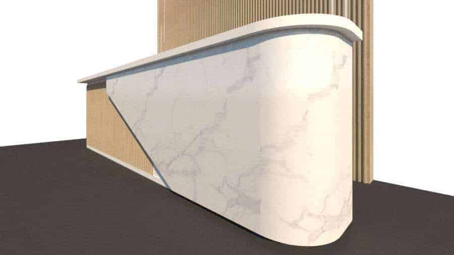 Quầy tiếp tân đẹp tại Bluecons