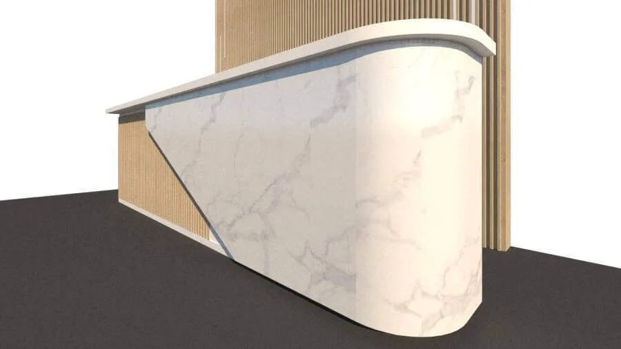 Quầy tiếp tân đẹp tại Bluecons