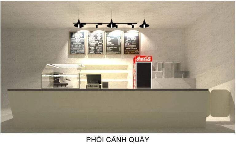 Quầy pha chế trà sữa đẹp