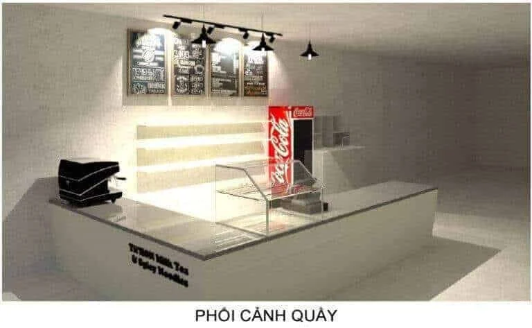 Quầy pha chế trà sữa đẹp
