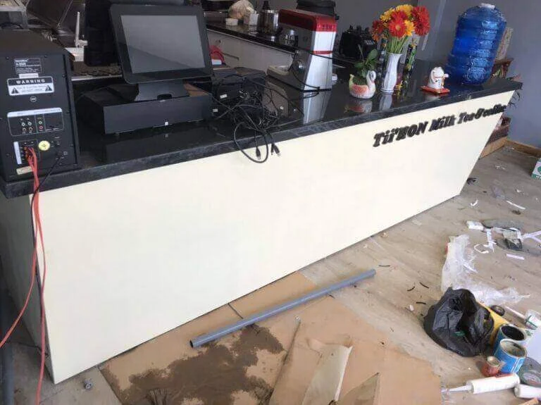 Quầy pha chế trà sữa đẹp