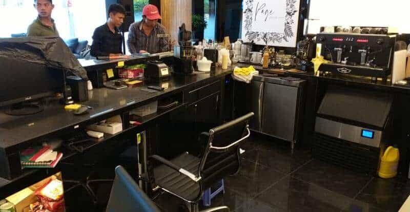 Quầy pha chế cafe ốp đá granite