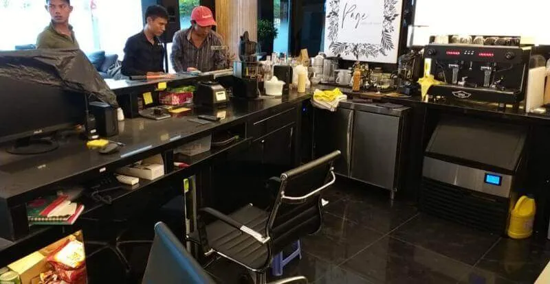 Quầy pha chế cafe ốp đá granite