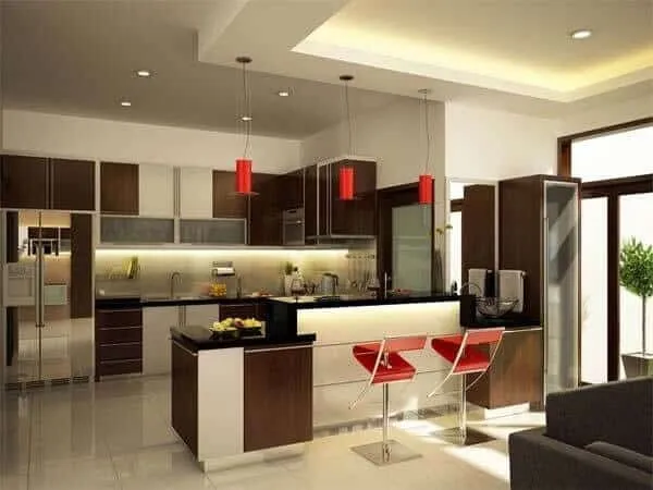 Mẫu 5 – Quầy bar bếp mini