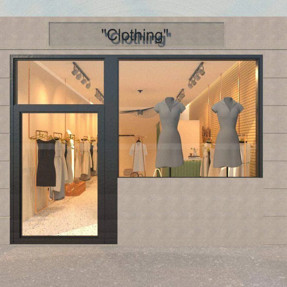 Thiết kế mặt tiền shop thời trang nhỏ