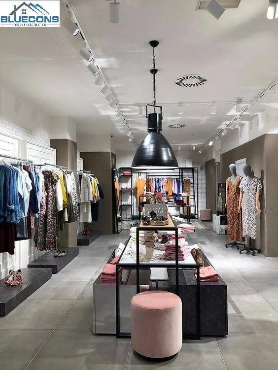 Không gian thiết kế shop quần áo đơn giản nhưng cực đẹp và hài hòa về tổng thể