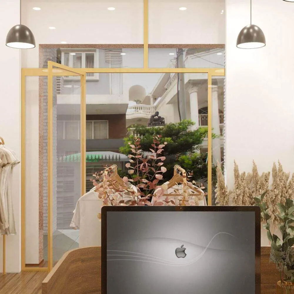 Mẫu thiết kế shop thời trang phong cách đơn giản, hiện đại