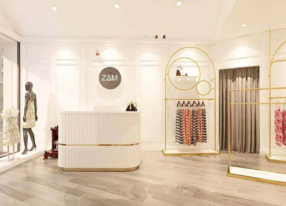 Mẫu thiết kế shop thời trang phong cách sang trọng