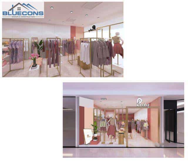 Không gian màu sắc tạo nên sức hút cho thiết kế shop đẹp thời trang