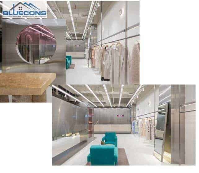 Không gian thiết kế shop đẹp tạo nên sự rộng thoáng, thoải mái cho khách hàng khi đến mua hàng