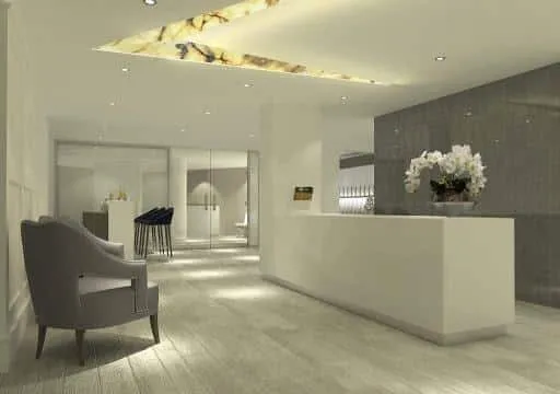 màu sắc mẫu quầy lễ tân nhà nghỉ thuần khiết, tinh tế