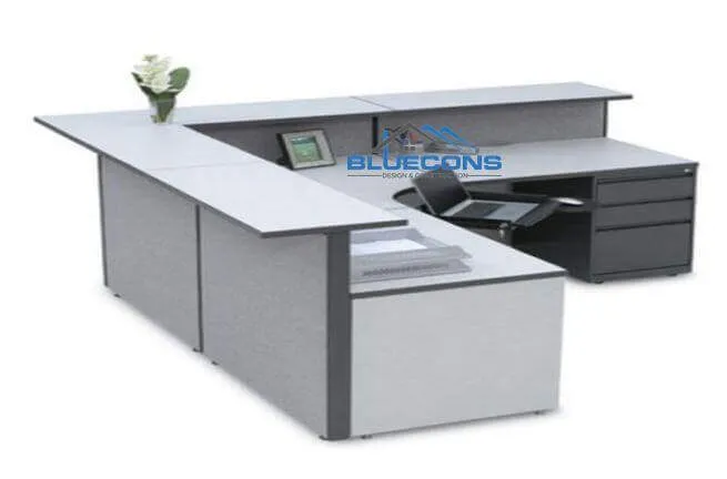 Quầy lễ tân chữ L sang trọng, hiện đại đẹp