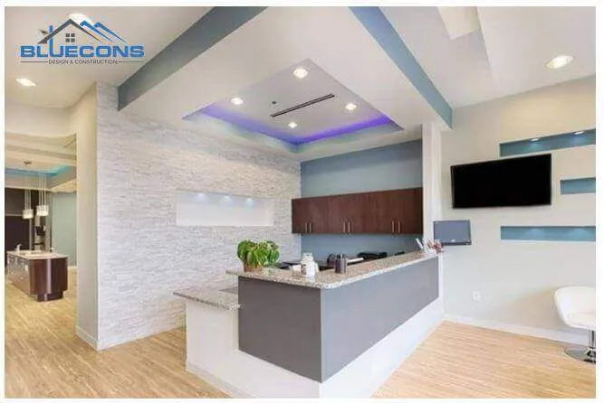 Quầy lễ tân chữ L đẹp và tinh tế trong Spa