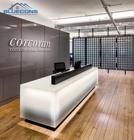 Những mẫu bàn lễ tân cho Bluecons thi công có thiết kế đẹp mắt