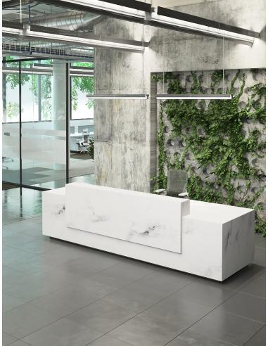 quầy lễ tân gỗ mdf phủ melamine vân đá