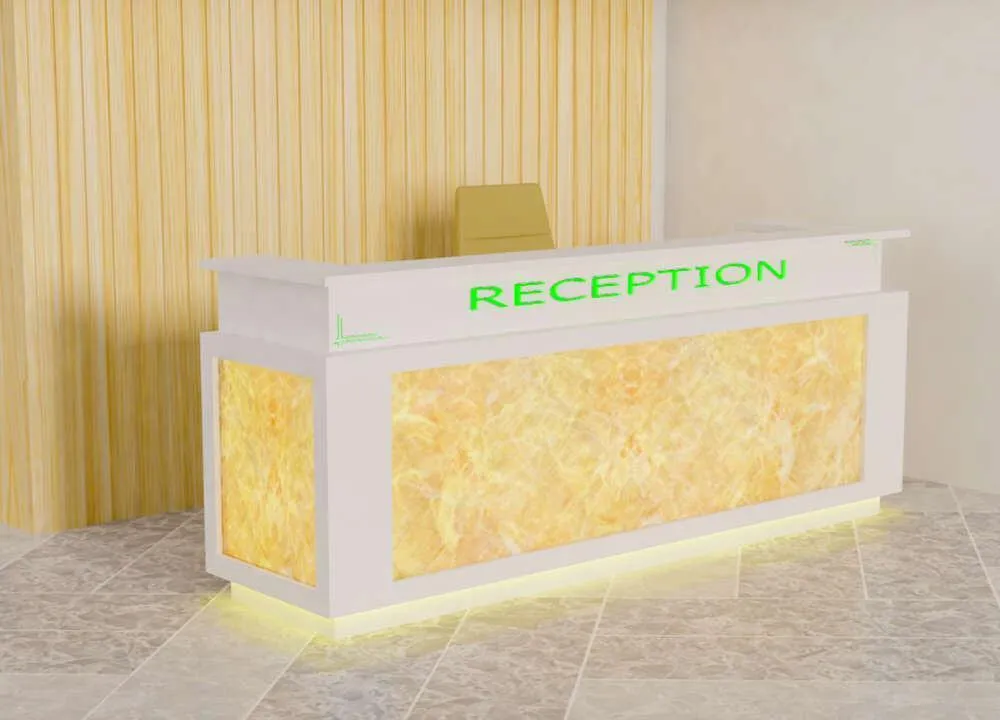 Hình ảnh 3D thiết kế quầy lễ tân