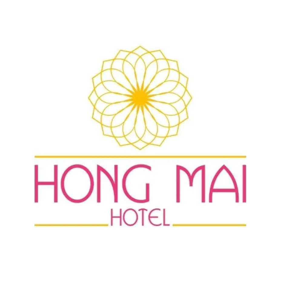Logo khách sạn Hồng Mai dùng trang trí phòng lễ tân