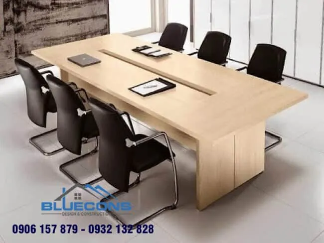 Bàn họp 6 ghế gỗ công nghiệp hiện đại cao cấp