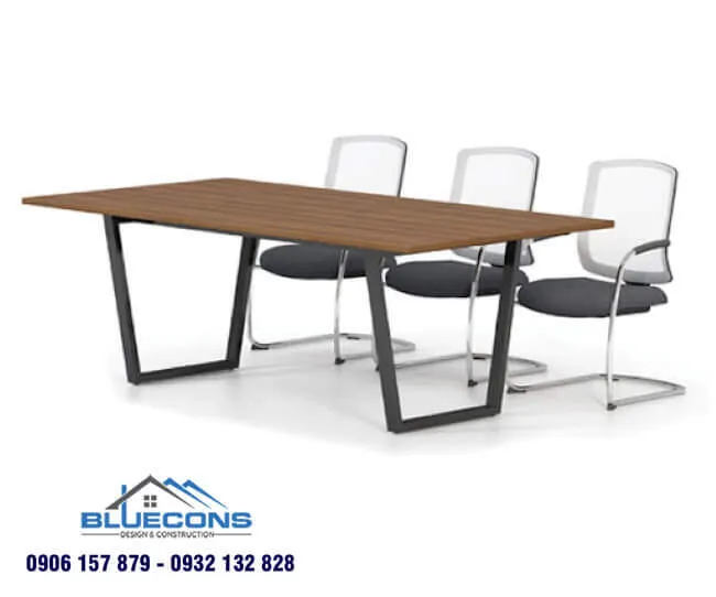 Tiện lợi thoải mái với bàn họp chân sắt mặt bàn gỗ công nghiệp