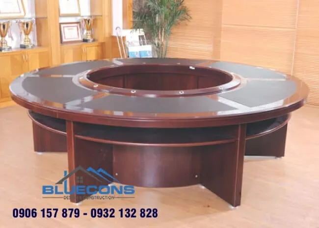Bàn họp tròn gỗ công nghiệp uy tín chất lượng